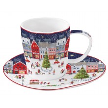 Чаша 250мл с чинийка Christmas Village